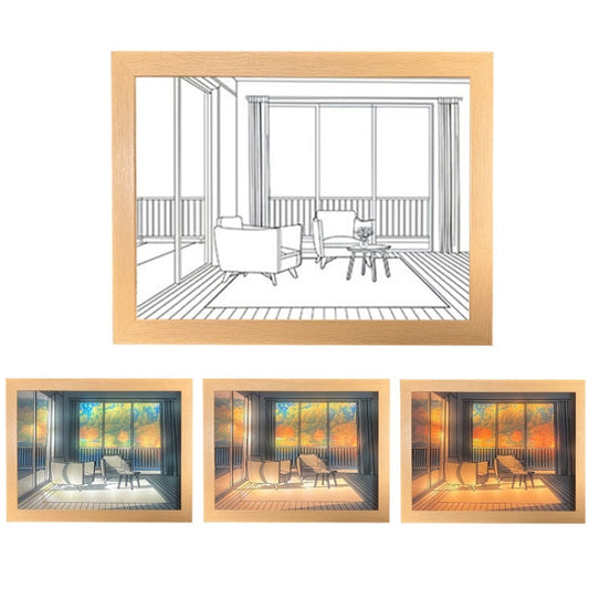 Three-Color Lighting Bedroom Bedside LED Luminous Decorative Painting