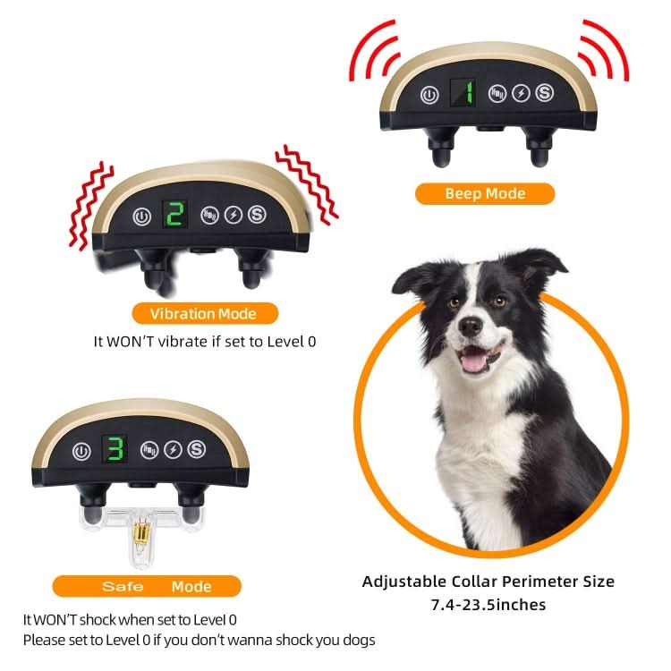 USB Rechargeable Waterproof Dog Bark Collar With Vibration And Beep - Reluova