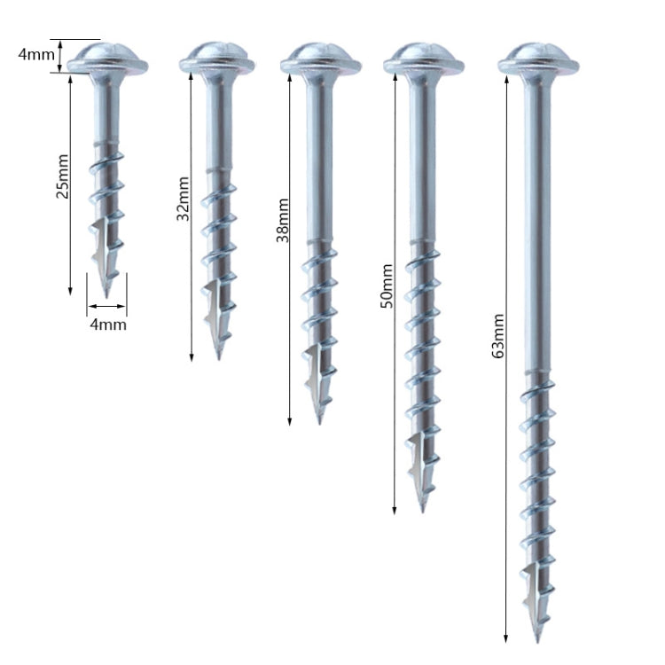 RUITOOL ST4 100pcs Woodworking Slant Hole Screws Half Tooth Self Tapping Phillips Bolt My Store