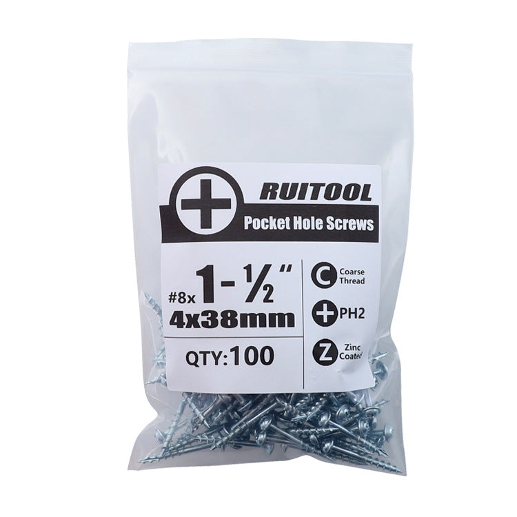 RUITOOL ST4 100pcs Woodworking Slant Hole Screws Half Tooth Self Tapping Phillips Bolt My Store