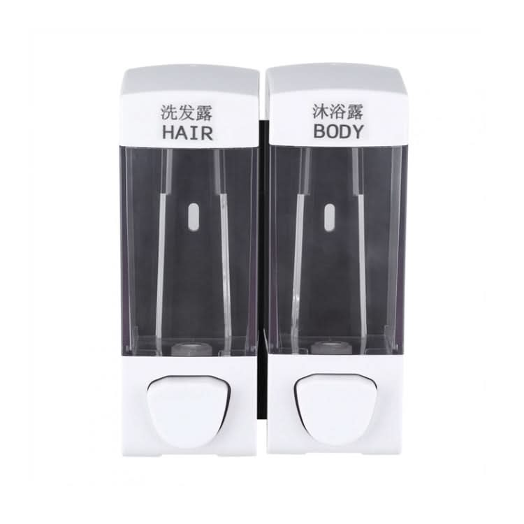 Double Head Wall Mounted Manual Press Soap Dispenser Shampoo Bottle Hand Wash Body Wash Dispenser, Color: