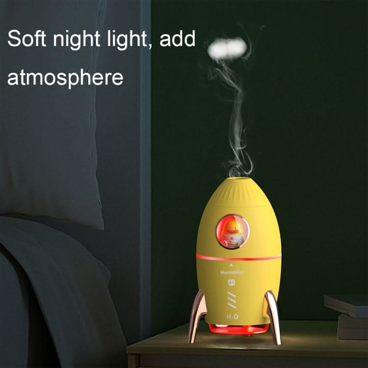 ICARER FAMILY V9 Small USB Plug-in Rocket Shape Jellyfish Fog Circle Night Light Humidifier Reluova