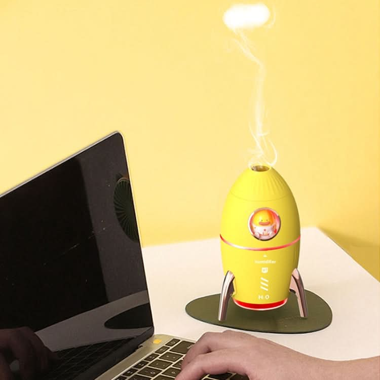 ICARER FAMILY V9 Small USB Plug-in Rocket Shape Jellyfish Fog Circle Night Light Humidifier Reluova