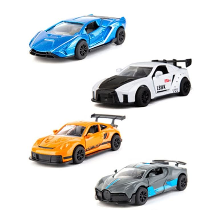 4pcs/set 1:60 Alloy Car Toy 3 Open Doors Back Force Sports Car Model Reluova