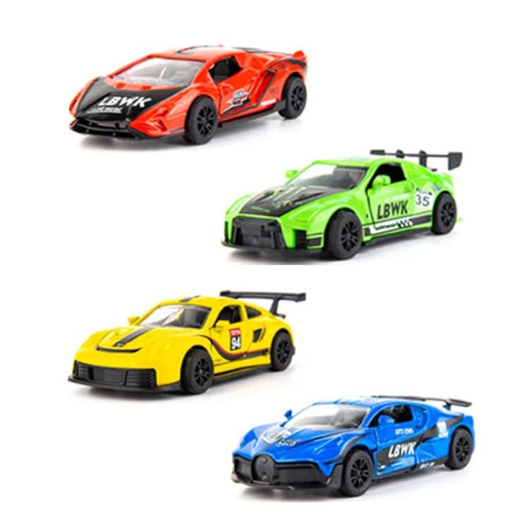 4pcs/set 1:60 Alloy Car Toy 3 Open Doors Back Force Sports Car Model Reluova