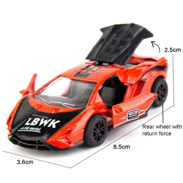 4pcs/set 1:60 Alloy Car Toy 3 Open Doors Back Force Sports Car Model Reluova