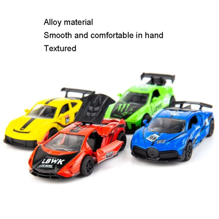 4pcs/set 1:60 Alloy Car Toy 3 Open Doors Back Force Sports Car Model Reluova