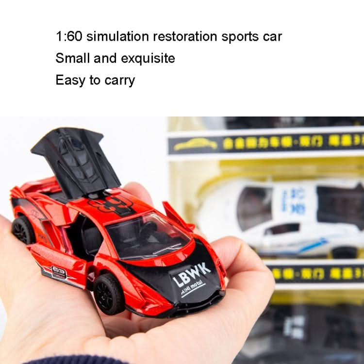 4pcs/set 1:60 Alloy Car Toy 3 Open Doors Back Force Sports Car Model Reluova