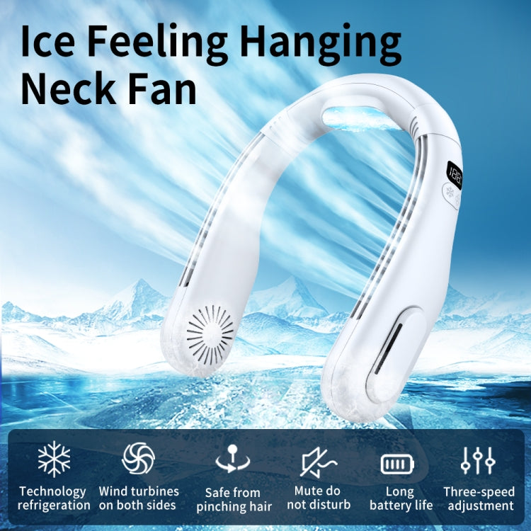 F-16 Cooling Hanging Neck Fan Portable Bladeless Digital Display Fan