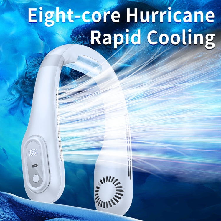 J18 Cooling Hanging Neck Fan Portable Bladeless Digital Display Fan