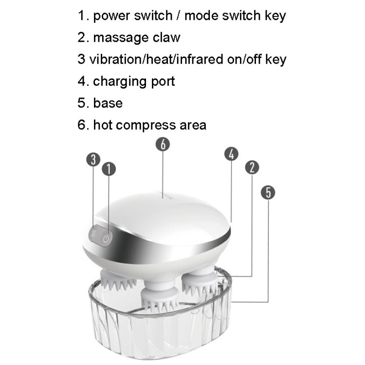 K111 Hot Compress Red Light Head Massager Electric Kneading Vibration Waterproof Head Instrument Reluova