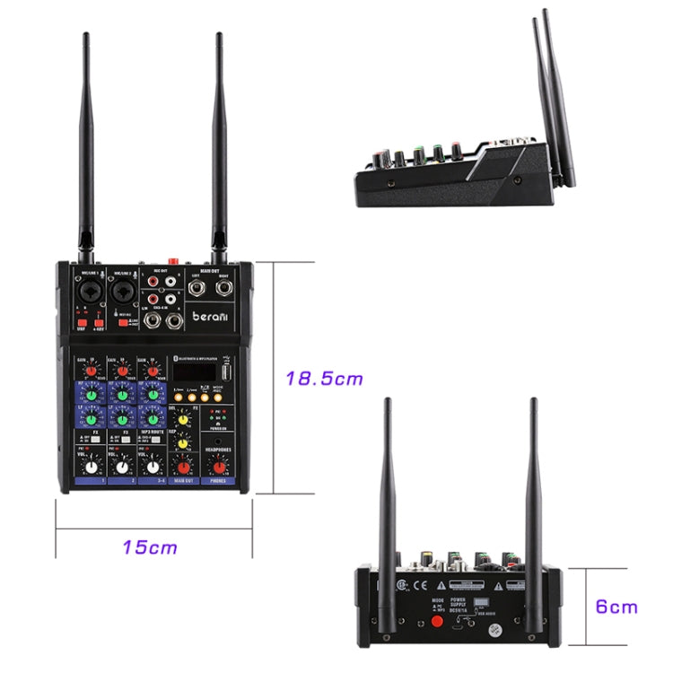 G4-M1 4-way Mixer with Wireless Microphone Effect Device Small K Song Recording Bluetooth Mixer Reluova