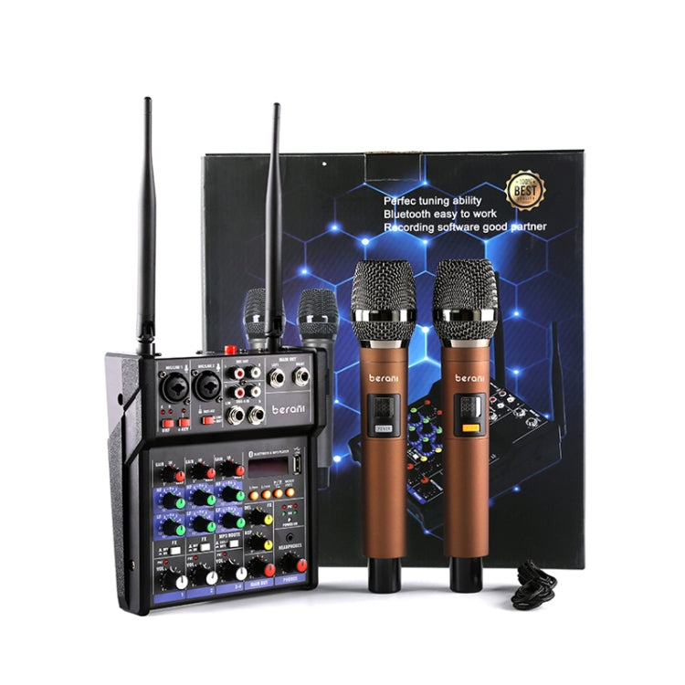 G4-M1 4-way Mixer with Wireless Microphone Effect Device Small K Song Recording Bluetooth Mixer