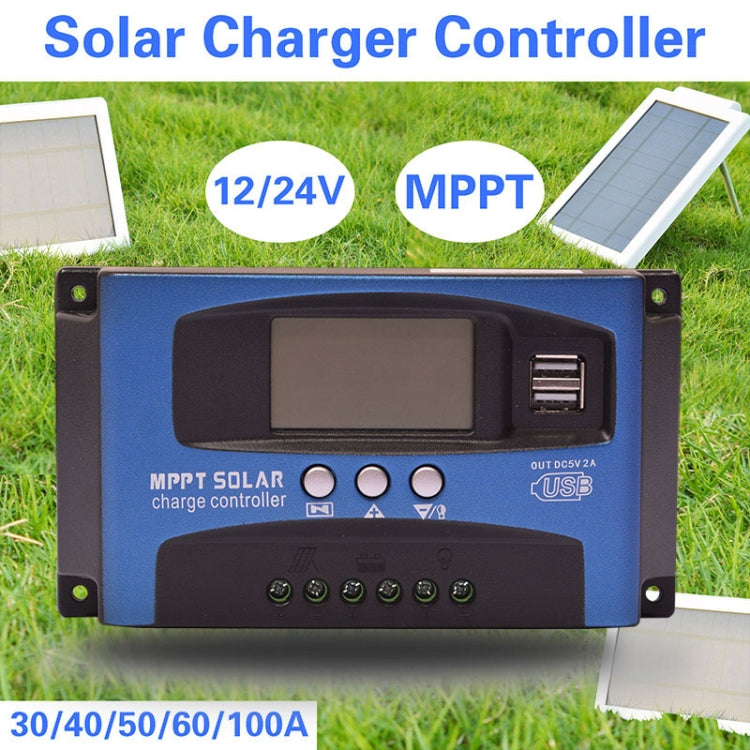 YCX-003 30-100A Solar Charging Controller with LED Screen & Dual USB Port Smart MPPT Charger