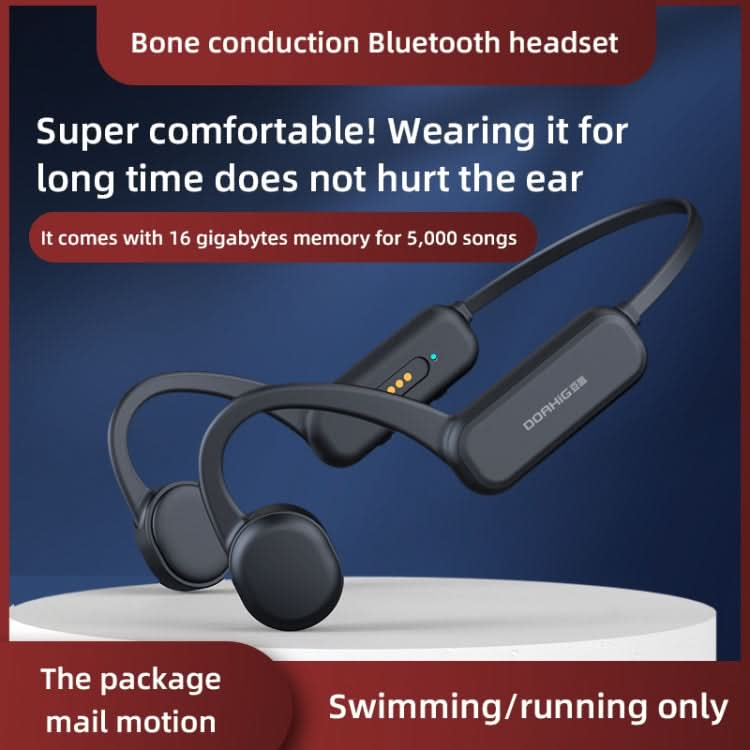 DG-X18 Bone Conduction Bluetooth Headphones Swimming IPX8 Waterproof Sports Headphones