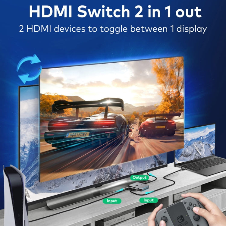 llano LCTS502G 2 In 1 Out 2-Way Conversion HDMI Switcher Version 2.1 8K Ultra HD Video