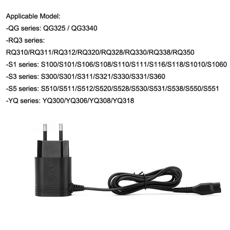 2pcs A00390 4.3V 70mA Shaver EU Plug Charger For S300 / S511 / S520 / S1010 / S1000 / YQ308-Reluova