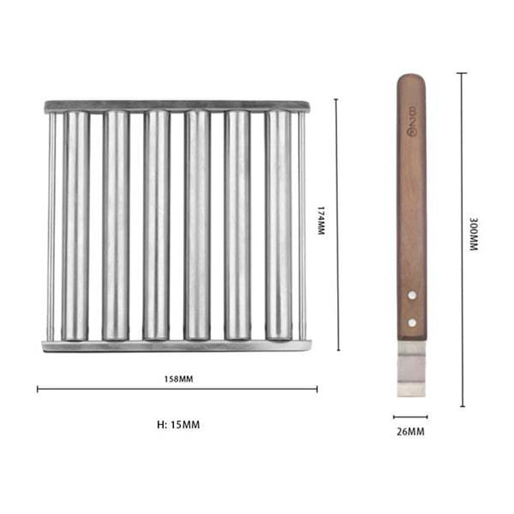 Hot Dog Sausage Grill Stainless Steel Wooden Handle BBQ Rack Kitchen Tools Reluova