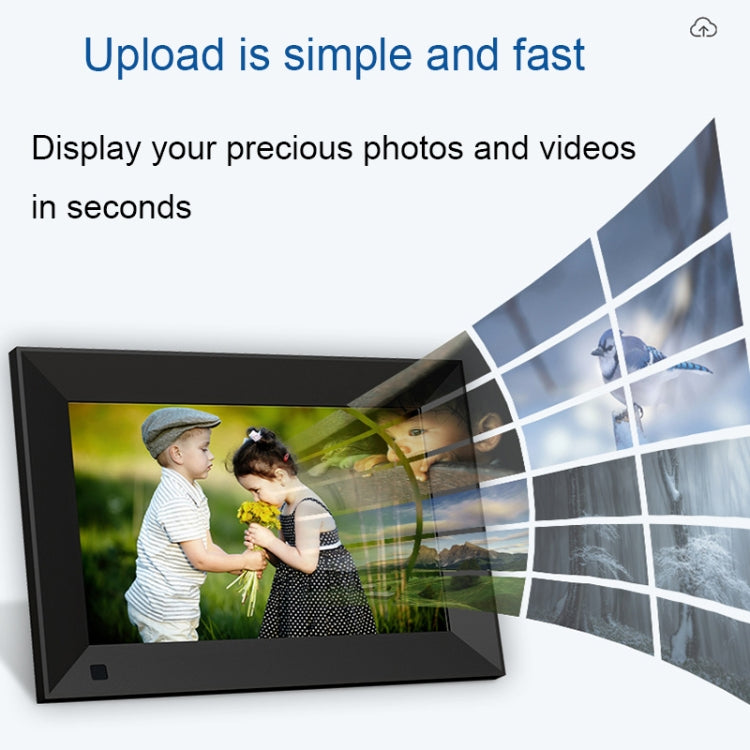 JT101F-C01 10.1-Inch Smart Touch Electronic Photo Frame With Human Sensor Function, US Plug