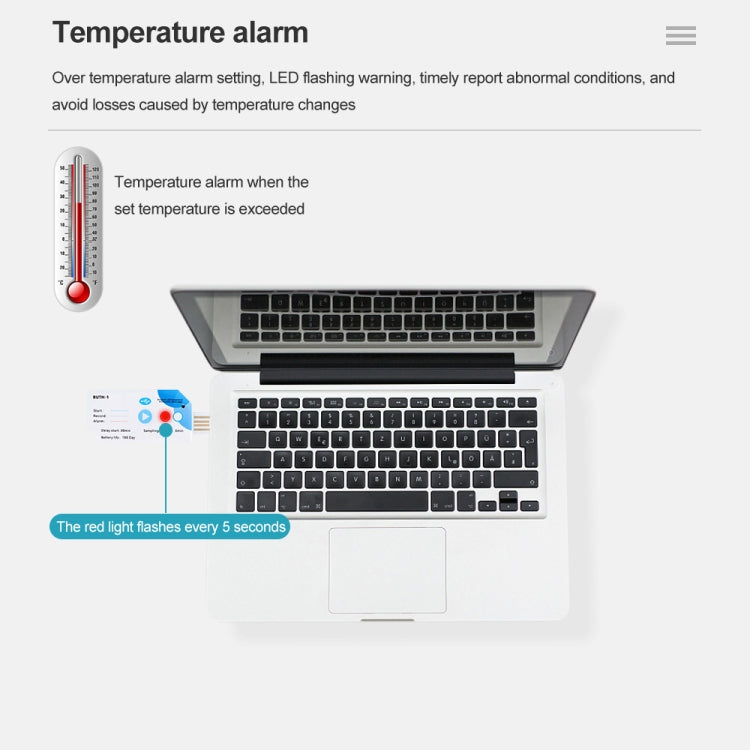 Bluetooth APP Connect Medical Warehouse Cold Chain Transport USB Data Recorder