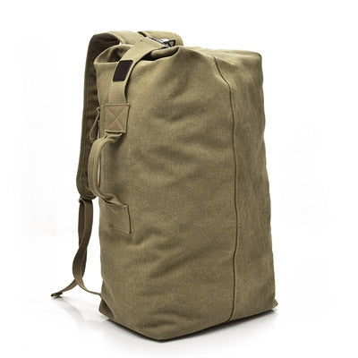 FM308 Large Capacity Outdoor Travel Man Canvas Double Shoulder Backpack Student Schoolbag