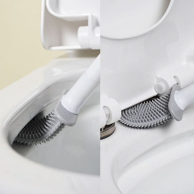 Soft Rubber Toilet Brush Clamp No Dead Space Cleaning Brush Reluova