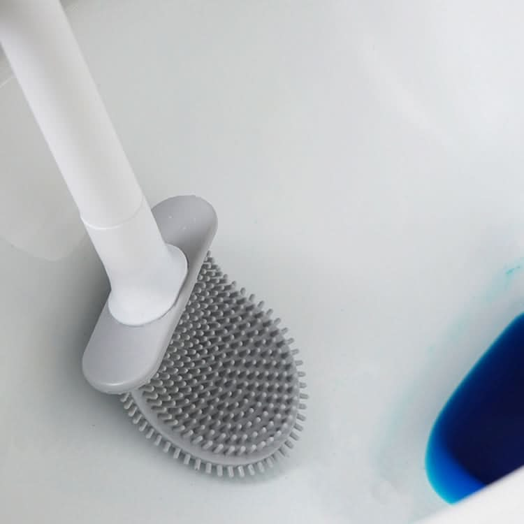 Soft Rubber Toilet Brush Clamp No Dead Space Cleaning Brush