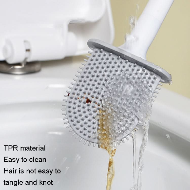 Soft Rubber Toilet Brush Clamp No Dead Space Cleaning Brush