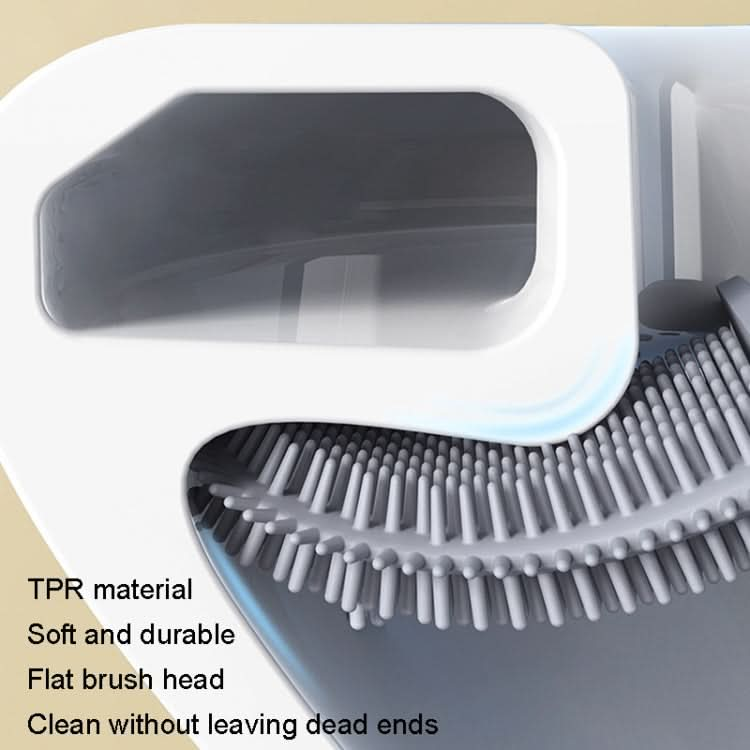 Soft Rubber Toilet Brush Clamp No Dead Space Cleaning Brush