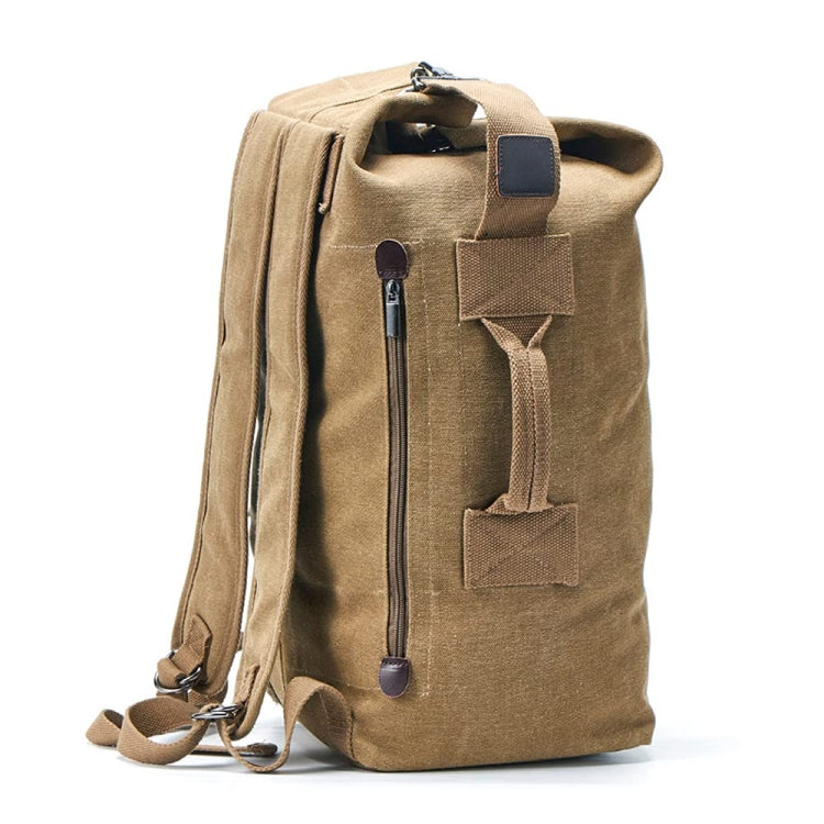 Upgrade Zipper Pockets Outdoor Travel Man Canvas Double Shoulder Backpack Student Schoolbag Reluova