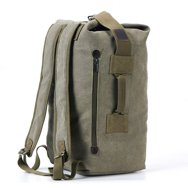 Upgrade Zipper Pockets Outdoor Travel Man Canvas Double Shoulder Backpack Student Schoolbag