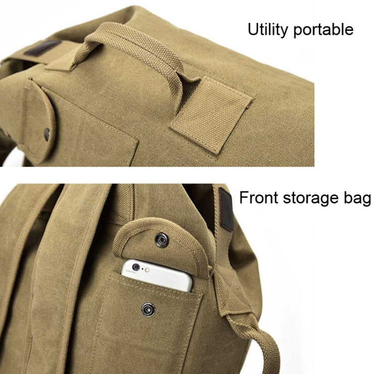 Upgrade Zipper Pockets Outdoor Travel Man Canvas Double Shoulder Backpack Student Schoolbag Reluova