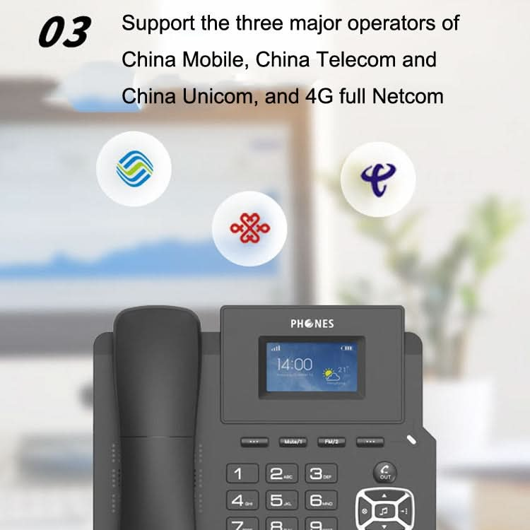 P03 4G+VOIP Dual Mode Wireless Fixed Line SIP Network Phone IP Enterprise Office Phone Wireless Landline