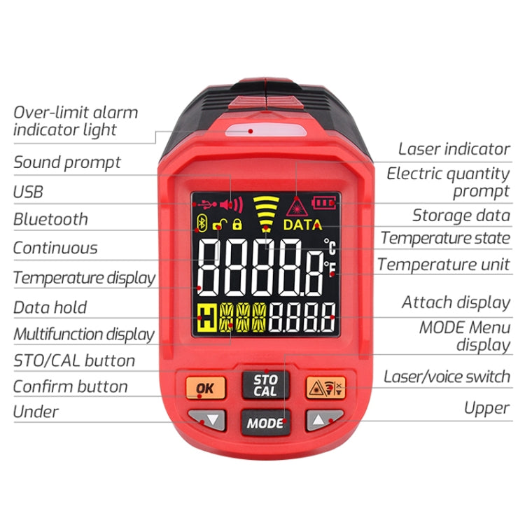 Color Screen Infrared Thermometer Industrial Electronic Thermometer