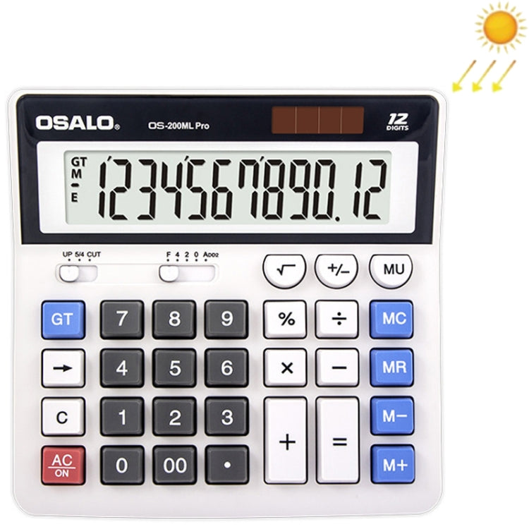 OSALO 12 Digits Desktop Calculator Solar Energy Dual Power Calculator My Store