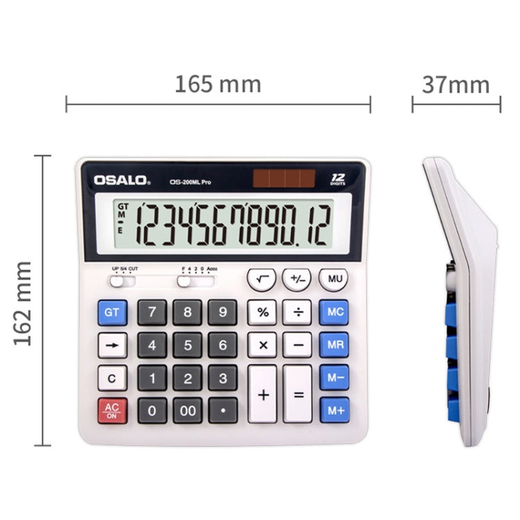 OSALO 12 Digits Desktop Calculator Solar Energy Dual Power Calculator My Store