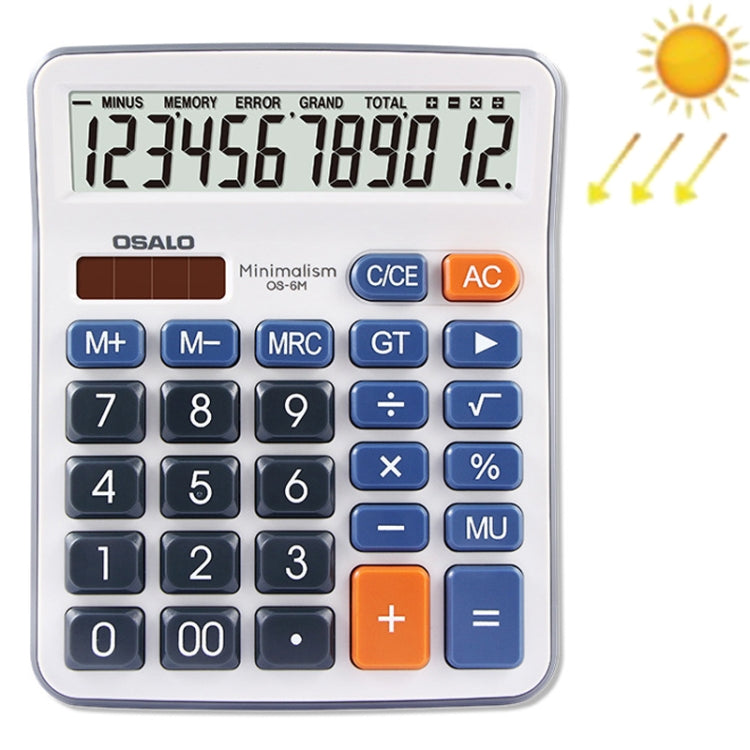 OSALO OS-6M 12-digit Office Desktop Calculator Solar Dual Power Calculator My Store