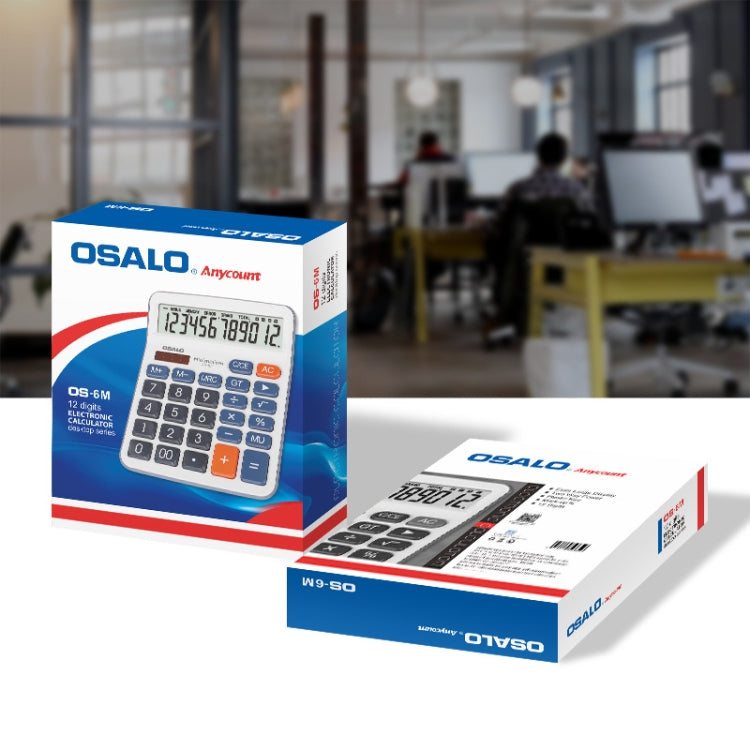 OSALO OS-6M 12-digit Office Desktop Calculator Solar Dual Power Calculator My Store