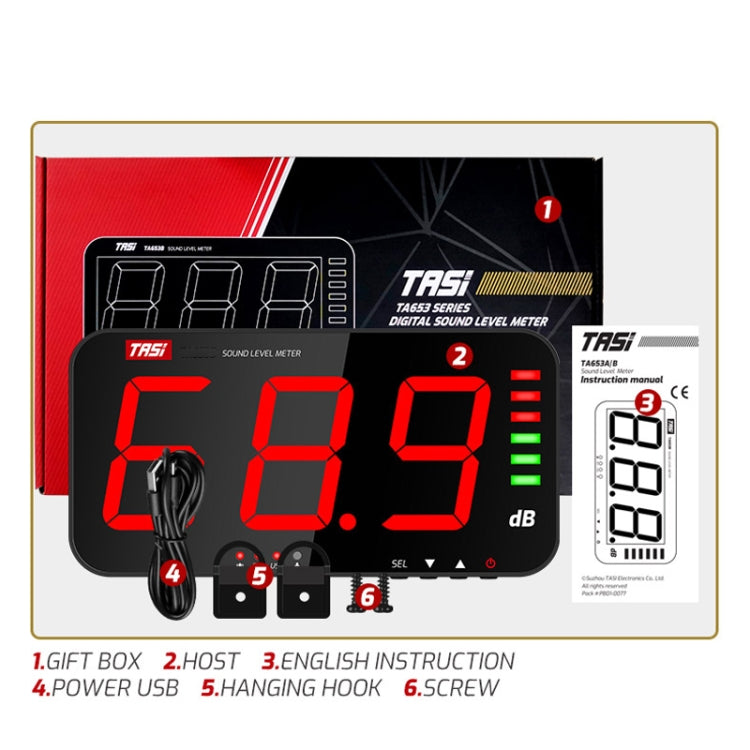 Large Screen Wall-Mounted Noise Meter Decibel Detector