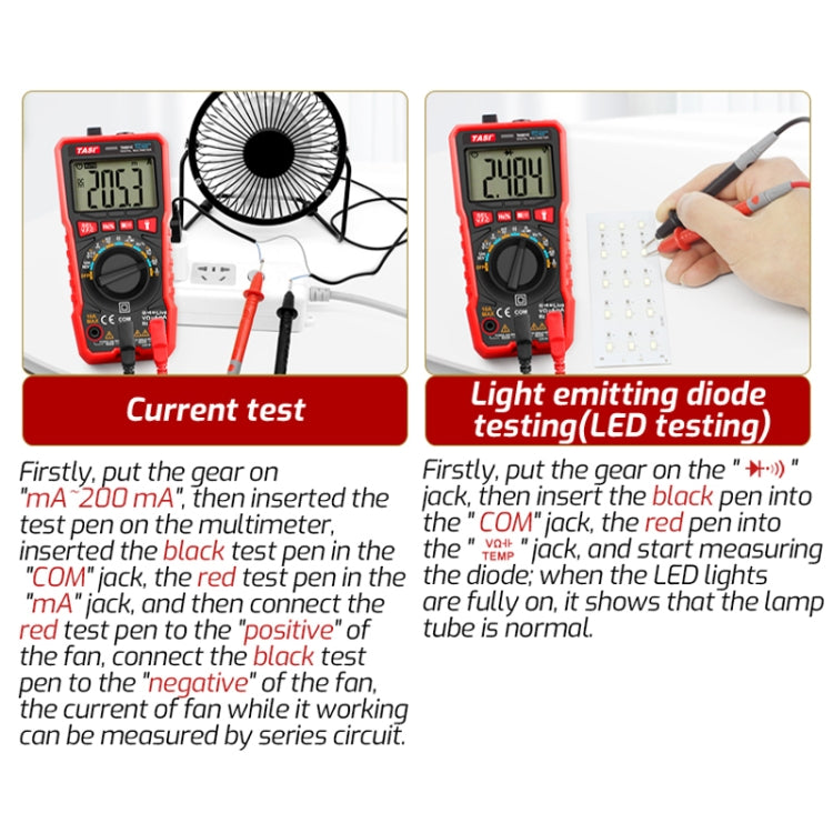 TASI TA801A Digitalmultimeter Vollautomatisches multifunktionales digitales Strommessgerät