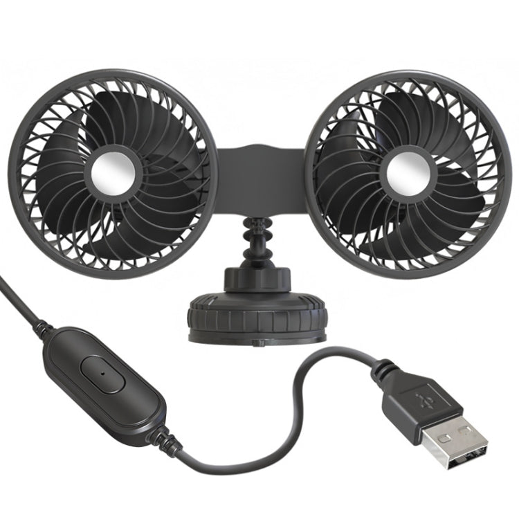 F6026 Large Suction Cup Vehicle-Mounted Double-Head Fan