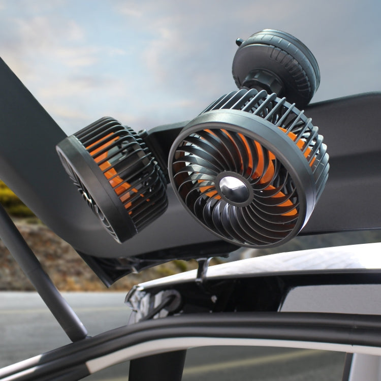 F6026 Large Suction Cup Vehicle-Mounted Double-Head Fan