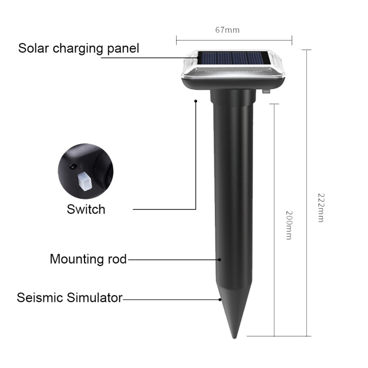 SJZ038 Outdoor Waterproof Solar Ultrasonic Rat Repeller Ultrasonic Animal Repeller My Store