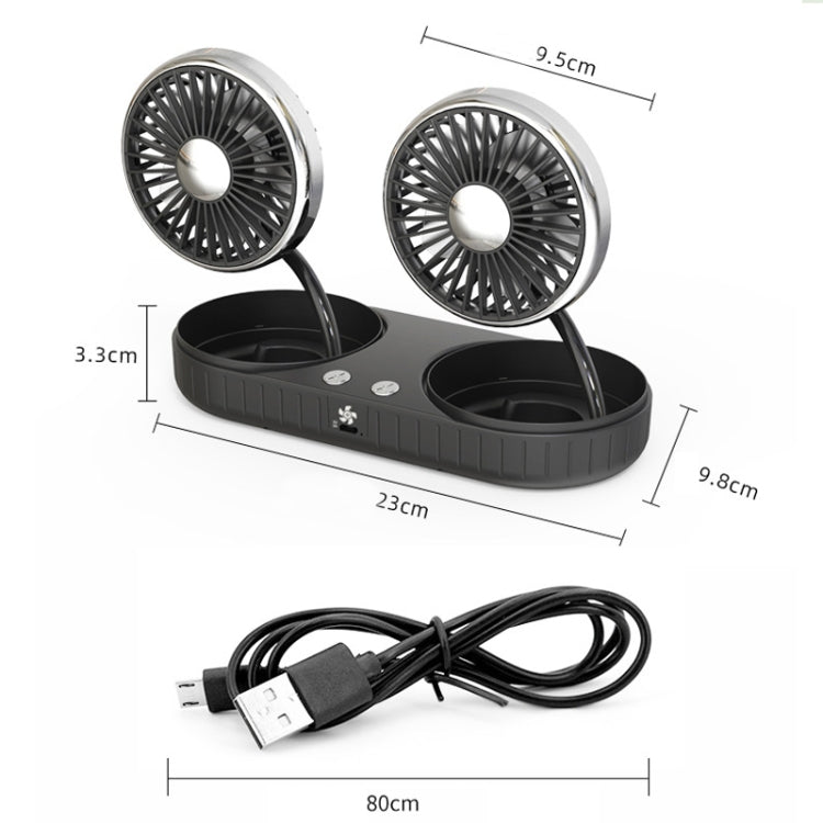 F304 Double-head Hose Built-in Lithium Battery USB Car Fan ÎҵÄÉ̵ê