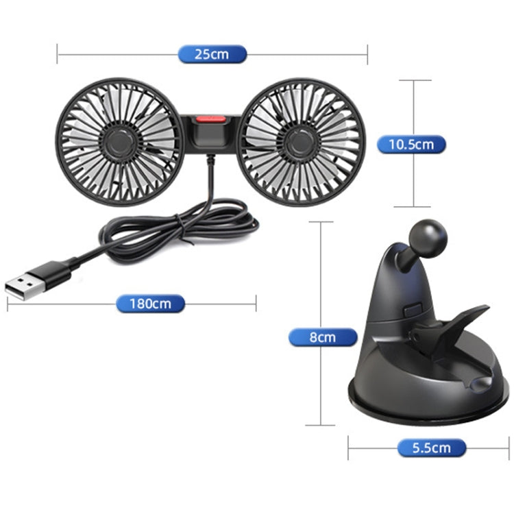 F4206 Suction Cup Double Head Car USB Fan ÎҵÄÉ̵ê