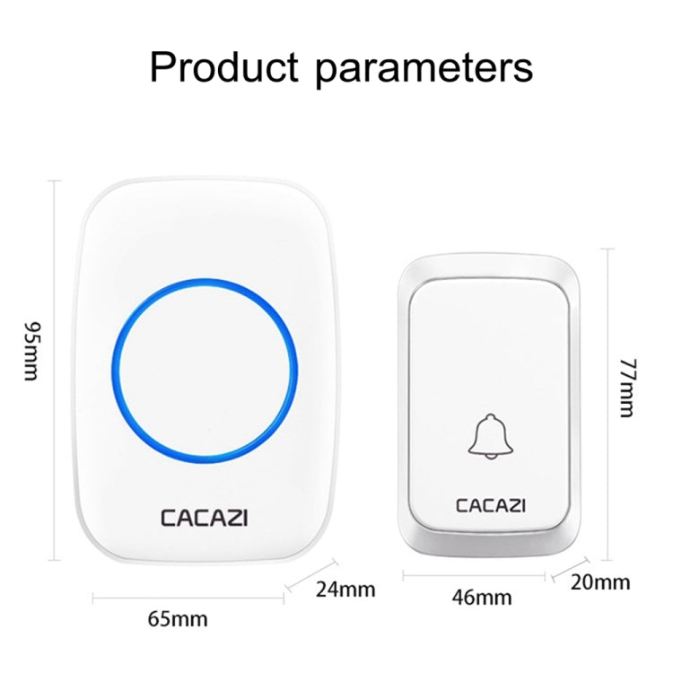 CACAZI A06-DC 1 to 2 Battery Smart Home Wireless Waterproof Doorbell Reluova