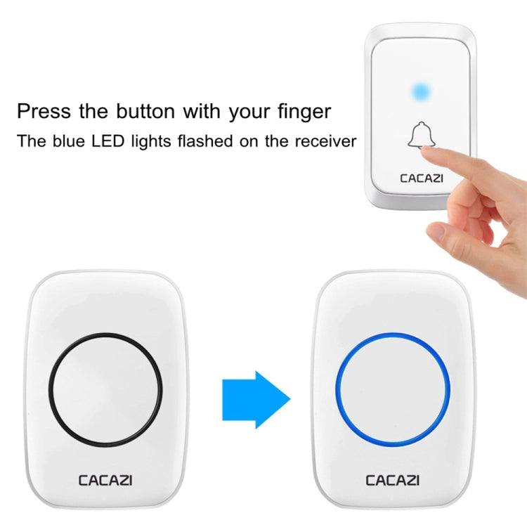 CACAZI A06-DC 1 to 2 Battery Smart Home Wireless Waterproof Doorbell Reluova