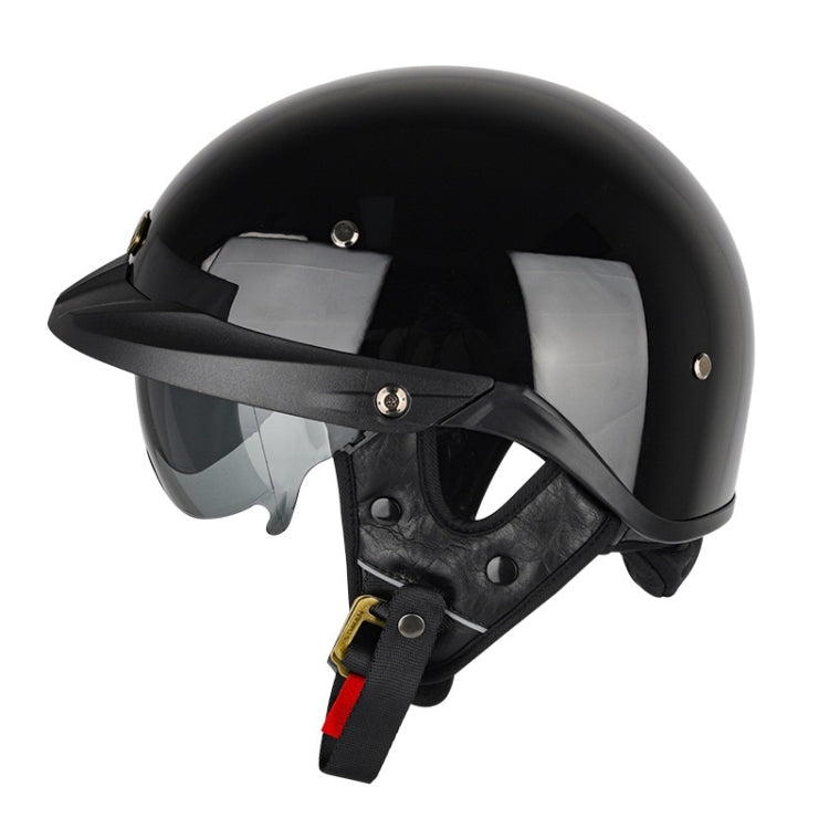 SOMAN Motorcycle Half Helmet Adjustable Helmet With Inner Mirror