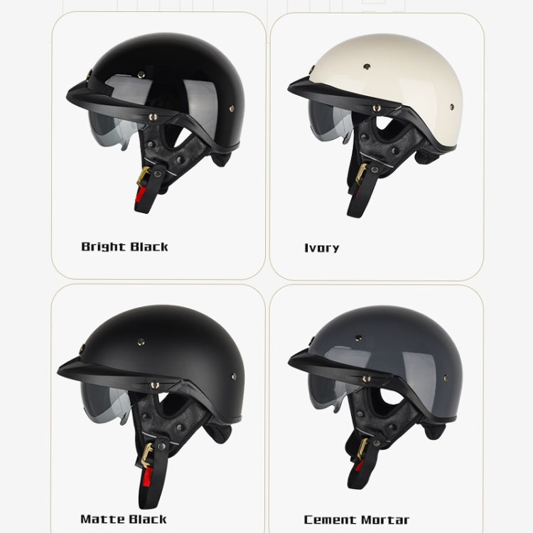 SOMAN Motorcycle Half Helmet Adjustable Helmet With Inner Mirror