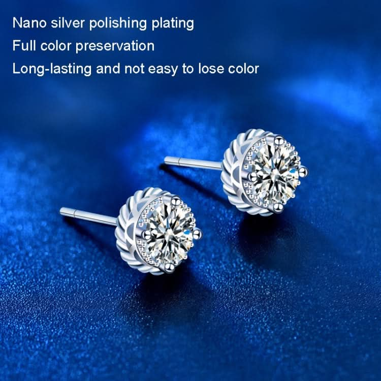 XEA009 925 Silver Needle Crown Earrings